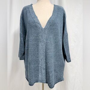 Poetry Slate Blue Sweater linen and cotton